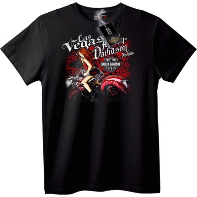NOONEBRAND Тениска Лас Вегас на Harley-Davidson - L, Black