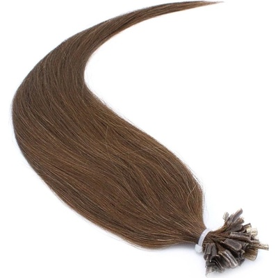 50cm vlasy evropského typu pro metodu keratin 0,5g/pr. středně hnědá