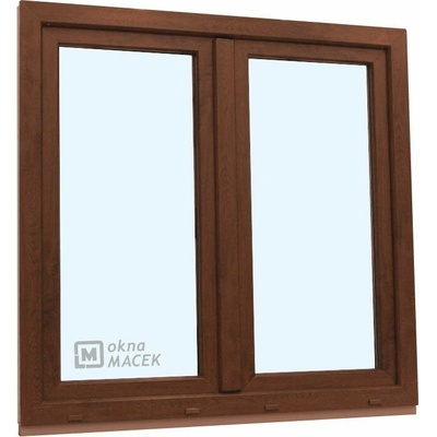 KNIPPING Plastové okno - 70 AD, 1200x1200 mm, O+OS klapačka, ořech Barva, imitace: ořech/bílá (jednostranně)