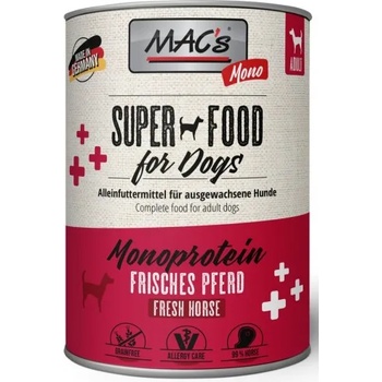 MAC's Mac’s Cat Adult Monoprotein GRAIN FREE, консерва за пораснали котки, БЕЗ ЗЪРНО, за капризни и чувствителни котки, с конко месо, 400 гр - Германия - 846VE