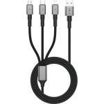 Tech-Protect ultraboost dna 3in1 lightning & type-c & micro-usb cable 3a 120cm iron grey (5906302330294)