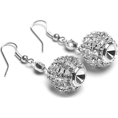 Prosperk náušnice kuličky s krystalky čiré S0934