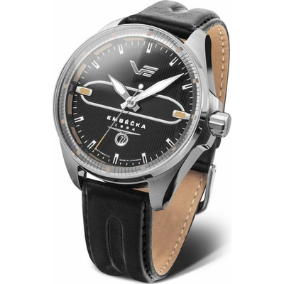 Vostok Europe NH35/325A498 čierny kožený remienok
