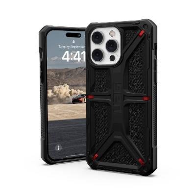 Urban Armor Gear Gear Monarch Kevlar Case - удароустойчив хибриден кейс за iPhone 14 Pro Max (черен-кевлар)