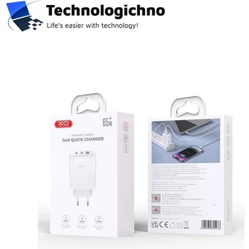 XO Зарядно XO 220V 65W USB-A 2xUSB-C (L139)