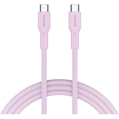 Кабел CANYON cable OnWire 60CL C-C 60W COLOR Braided 1m Pink (CND-CCAP60AB10PK)