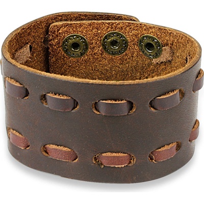 Steel Edge kožený náramok SESL0217 hnedá