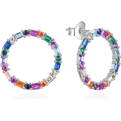 AGATO Půvabné náušnice s barevnými zirkony AGT-E163PC