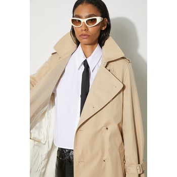 KENZO Шлифер Kenzo Long Kimono Trench дамски в бежово преходен модел с двуредно закопчаване FE62MA2179OI. 11 (FE62MA2179OI.11)