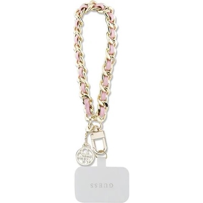 Guess GUOUCHSAMC4P Universal Hand Strap pink Saffiano Chain 4G Charm (GUOUCHSAMC4P)