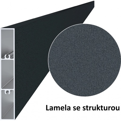Hliníkový profil s povrchovou úpravou RAL7016, práškový lak se strukturou, 100x16x6000mm