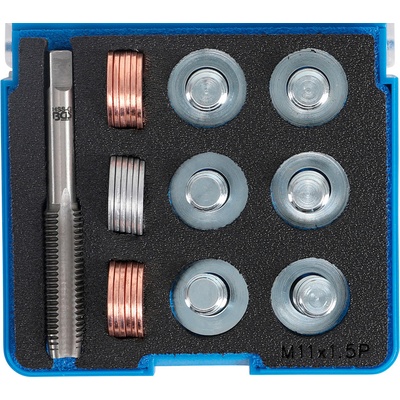 Sada na opravu závitů olejových van M11x1,5 mm, 25 dílů - BGS 153