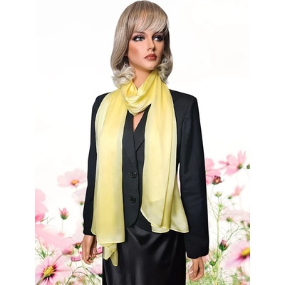 Classic Scarf saténová šála s hedvábím žlutá