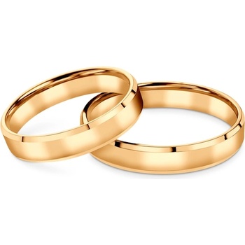 SAVICKI Сватбени халки: жълто злато, скосени, 4 мм