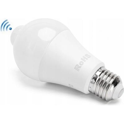LED21 LED žárovka A60 s PIR čidlem 6W 14xSMD5630 580lm E27 Studená bílá
