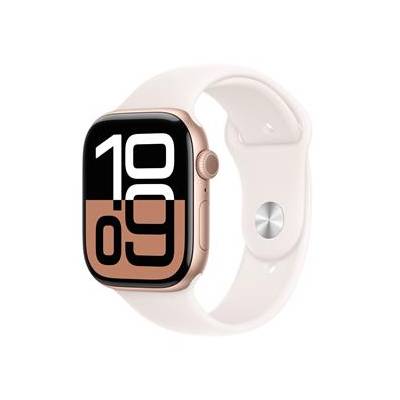 Apple Watch Series 10 GPS + Cellular 46mm Rose Gold Aluminium Case with Light Blush Sport Band - S/M