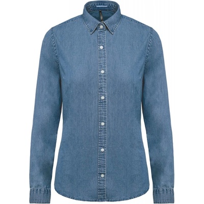 Kariban dámská denimová košile Washed chambray modrá
