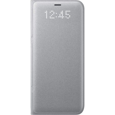 Samsung Flip Case Leather LED EF-NG950PSEGWW - оригинален кожен калъф през който виждате информация от дисплея за Samsung Galaxy S8 (сребрист)