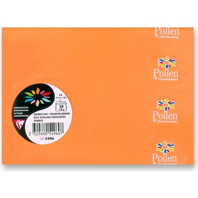 Clairefontaine - barevná obálka - C6, 20 ks, oranžová