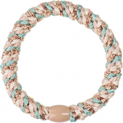 KKNEKKI Gumička do vlasů Kknekki Turkish Beige Glitter, béžová barva, textil – Zboží Mobilmania