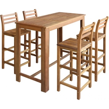 vidaXL Marketos Barový stůl a židle sada 5 kusů z masivního akáciového dřeva