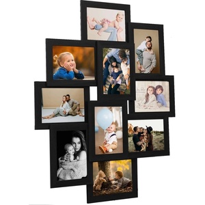 vidaXL Фоторамка колаж за 10 снимки (13х18 см), черна, МДФ (332783)
