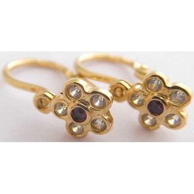 Klenoty Budín zlaté dětské dětské náušnicky s rubíny 5331106