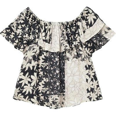 Desigual Блуза черно, бяло, размер XL
