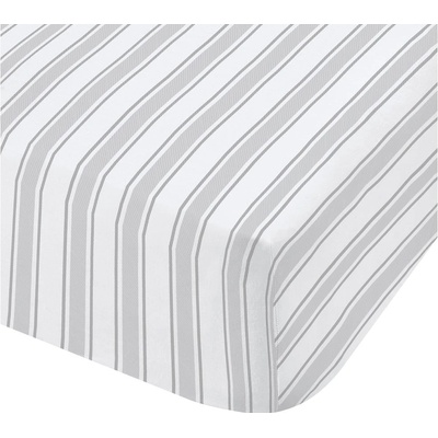 Bianca Šedo bílé bavlna prostěradlo Check and Stripe 90x190