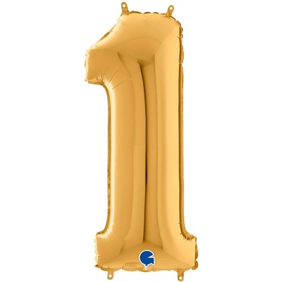 Balónik číslica 1 zlatá 66cm