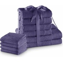Restilo Amari ručníky a osušky v sadě fialová 4 x malý ručník 30 x 50 cm 2 x osuška 70 x 140 cm 4 x střední ručník 50 x 100 cm