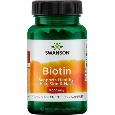 Swanson Biotin 5000 mcg 100 kapsúl