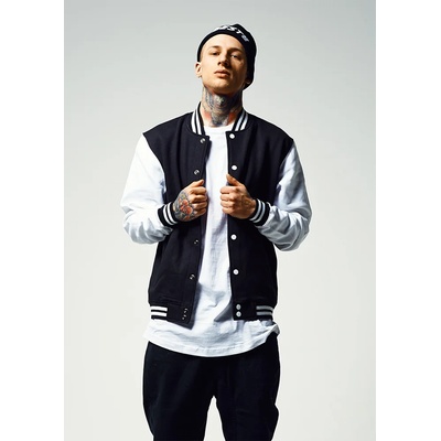 Urban Classics Мъжко колежанско яке в черно Urban Classics blk/whtUB-TB207-00050 - Черен, размер XL