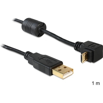 Delock USB-A мъжки към USB micro-B мъжки кабел, завъртян с 90 нагоре/надолу
