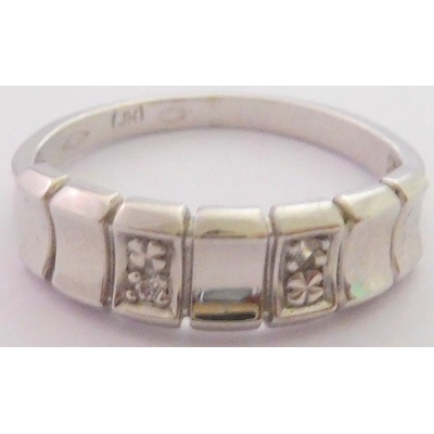 Klenoty Budín zlatý prsten z bílého zlata osázený zirkony HK1035