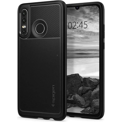 Spigen Противоударен Силиконов Калъф за Huawei P30 Lite, Spigen Rugged Armor Case, Черен (L39CS25739)