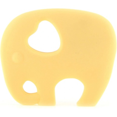 Silikonové kousátko - žluté - slon - 67 x 80 x 12 mm - 1 ks