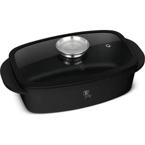 Berlinger Haus Тава с титаново покритие и стъклен капак Matte Black 6 л 55939 (BH/8779)
