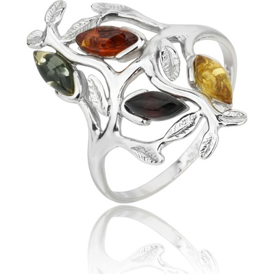 Šperky Jan Kos jewellery Stříbrný prsten s jantarem 12125479