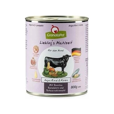 GranataPet Hovädzie Angus s tekvicou cuketou rakytníkom a olejom z čiernej rasce 800 g