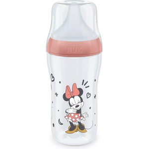 Nuk Бебешко шише Nuk Perfect Match - Temperature control, PP, 260 ml, размер М, Mickey червено (10216306) - baby
