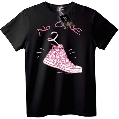 NOONEBRAND Тениска Никой Марка Розови Маратонки - S, Black