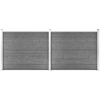 vidaXL Set plotových dílců WPC 353 x 146 cm šedý