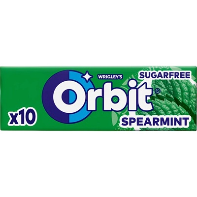 Orbit Spearmint žvýkačka bez cukru s mátovou příchutí se sladidly 14g