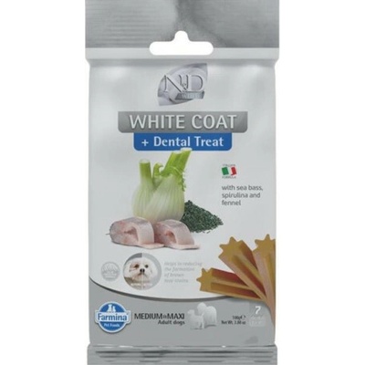 N&D WHITE Dog Dental Snack Sea Bass M&L 100 g