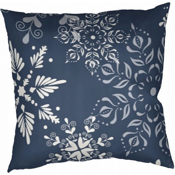 Dadka bavlna Snehové vločky tmavomodrá 40 x 40 cm