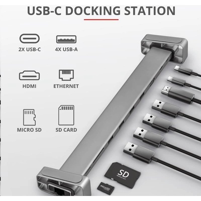 Trust Dalyx Aluminium 10-in-1 USB-C Multi-port Dock 23417