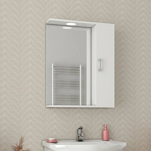 Drop Ritmo бял шкаф с огледало за окачване с 1 врата, 58 см, десен (5KRTR60WH)