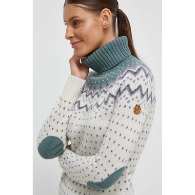 Fjällräven Övik Knit Roller Neck W CHALK WHITE PATINA GREEN