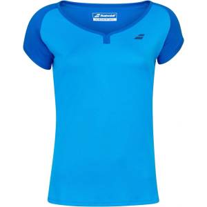 Babolat Дамска тениска Babolat Poly Cap Sleeve T Shirt Womens - Blue Aster